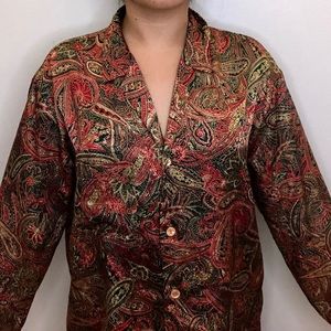 Victoria’s Secret button up paisley pattern shirt